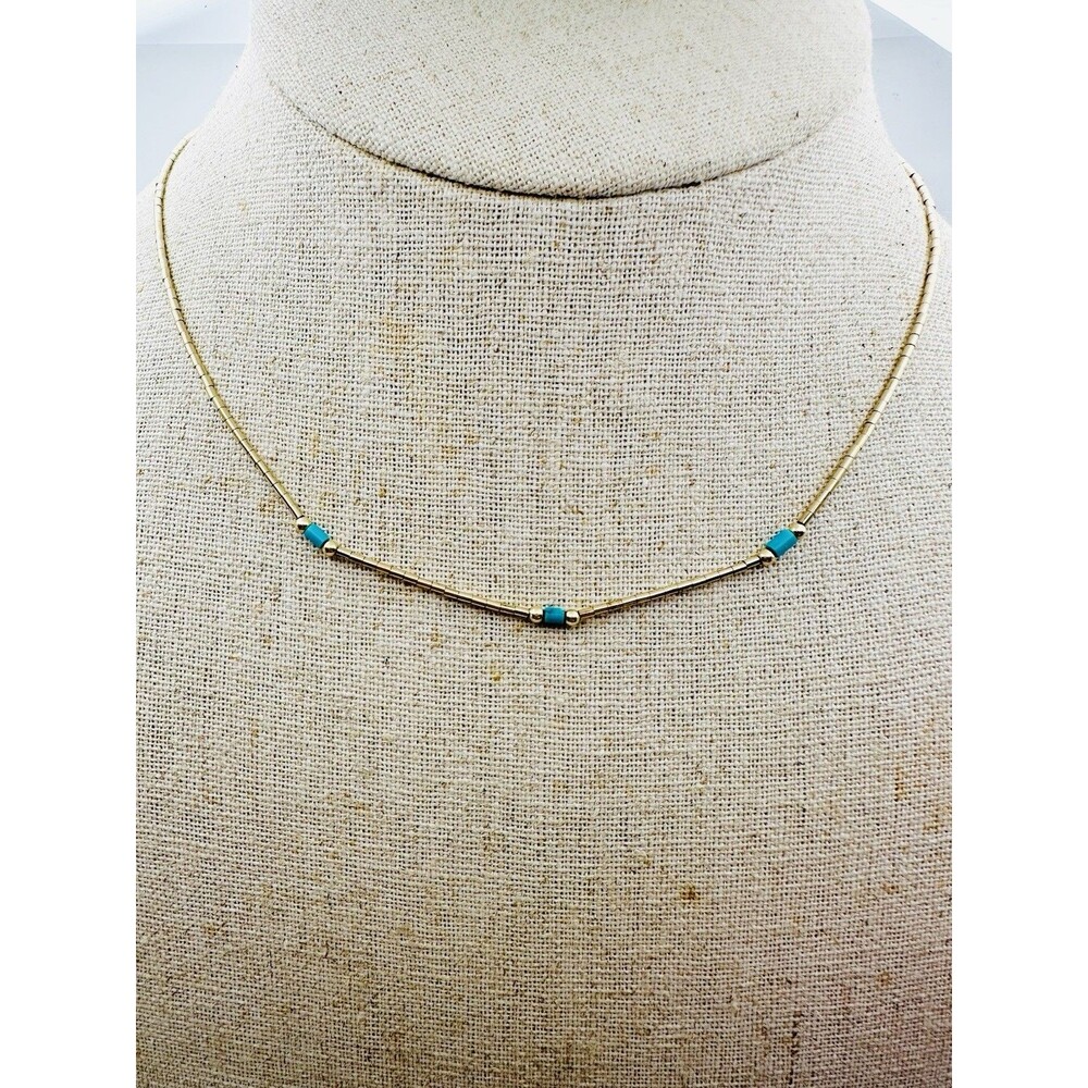 Vintage Southwestern Necklace Gold Filled Bead 15”